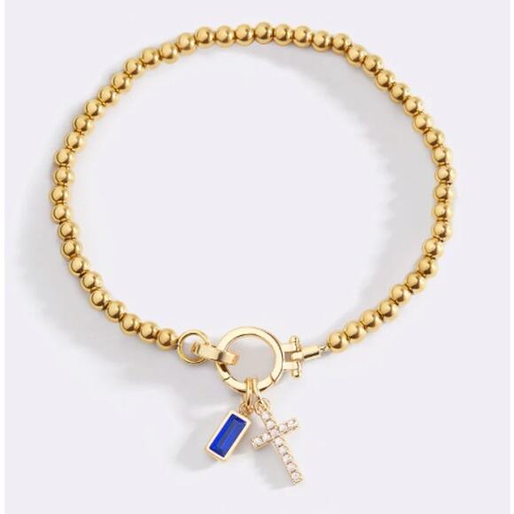 RETAIL $80 Mint & Lilly Cross Charm Birthstone Bracelet*Sapphire September - Picture 2 of 2